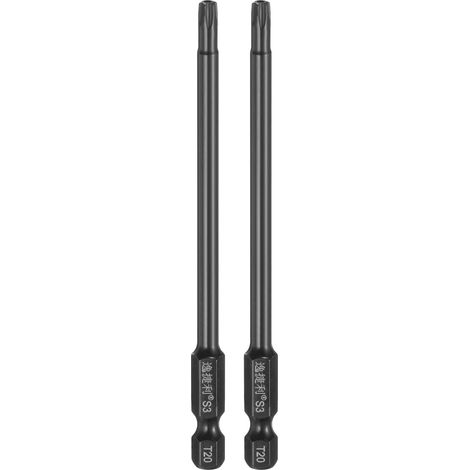 2pcs Embout Tournevis Sécurité Torx T20 Tige Hexagonale 1/4" (1/5)