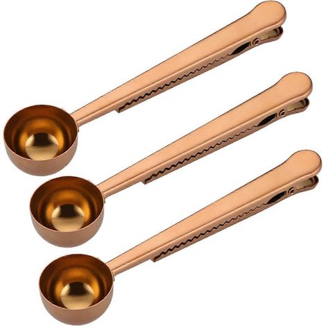 2-in-1-Kaffeelöffel, Messlöffel für Kaffeepulver, Roségold (1/5)