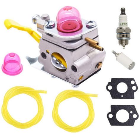 [NON UTILIZZATO] Carburatore C1U-W18 con tubo del carburante e filtro carburante di ricambio per tosaerba Craftsman e Poulan Weedeater MX550, MX557, P1500, P2500, P3500, TE475, TE475Y, XT260 e XT700. (1/4)