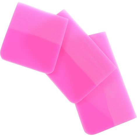 Lot de 3 Raclettes pour Films Teintés Voiture Grattoirs Anti-Rayures en Plastique Robuste Tailles Petite à Grosse Couleur Rose Fuchsia Outil pour Pose Film Protection (1/5)