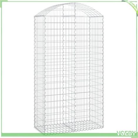 Panier de gabions arqué - FAFEICY - 153439 - 100x50x180/200 cm - Fer galvanisé - Fil 3,5 mm (1/4)