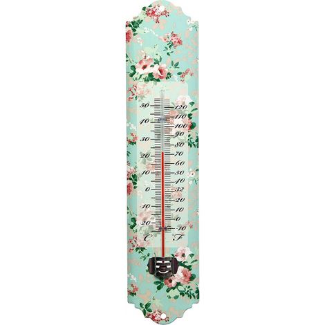 Wandthermometer mit Rosenmotiv, 30 cm