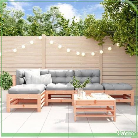 Salon de jardin 6 pcs - FAFEICY - Design à lattes - Bois de douglas massif - Modulaire & flexible - 6 places (1/5)
