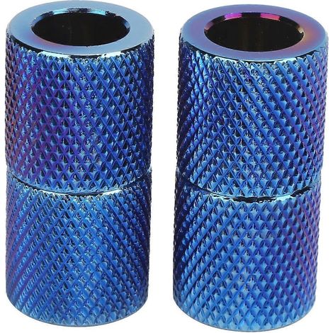 4-teiliges Set Auto-Kopfstützenkragenringe aus Aluminiumlegierung für die Innenausstattung von Pkw, SUV und LKW, blau (1/5)