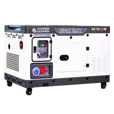 Könner & Söhnen – Groupe électrogène diesel 20 kVA – Démarrage électrique – 230/400V – 30L réservoir – 76 dB – Moteur 30 CV – Autonomie 9h à 50% (1/5)