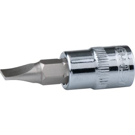 Douille tournevis fente 1/2'', L.60 mm - 7 mm - En Chrome Vanadium - Finition chromée satinée (1/2)