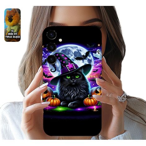 Samsung Galaxy S24 FE Hülle Halloween Katze Kürbis Hexe + Glas (1/5)