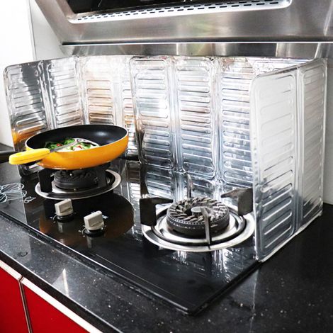 Bloc de protection anti-huile en feuille d'aluminium pour cuisinière, isolation thermique, déflecteur anti-éclaboussures d'huile, accessoires de cuisine (1/3)