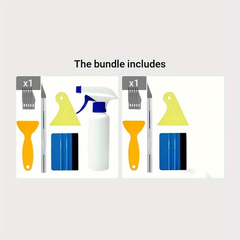 Kit de teinte pour vitres et outil de lissage pour papiers peints, raclette à bord feutré pour enveloppement vinyl automobile, inclut les deux ensembles de réservoirs. (1/5)