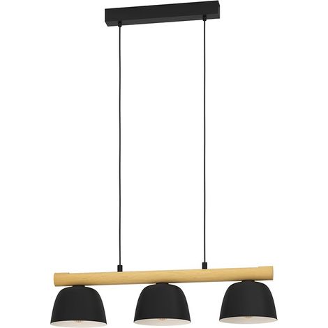 Lampadario Moderno Sherburn 3 Luci Metallo Nero E Marrone (1/3)
