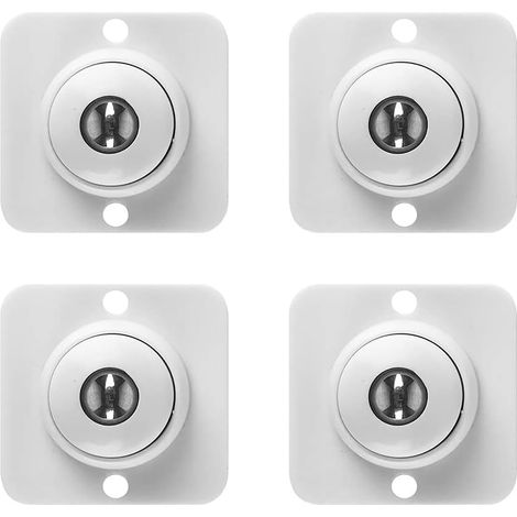4 pièces poulie collante 360 degrés pivotant auto-adhésif boîte de rangement universelle maison roulette pivotante boule en acier blanc (1/2)