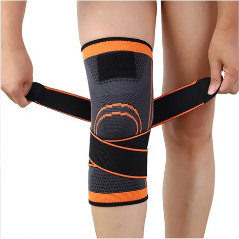 Genouillère pour douleurs arthritiques, manchon compression ajustable hommes/femmes, soulagement douleur, récupération.M (1/5)