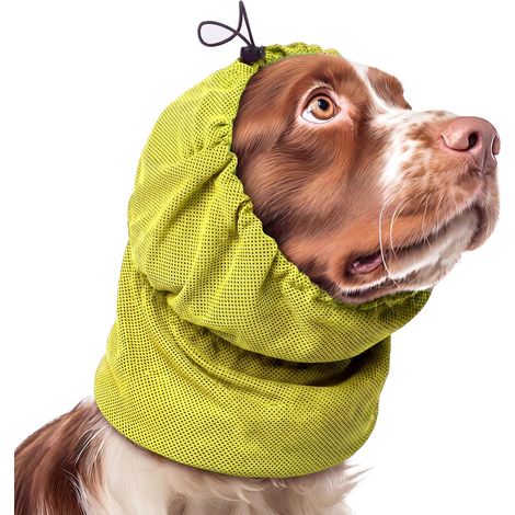Protege Oreille Chien, Snood Cocker Tour De Cou pour Chien, Protège-Oreilles Contre Les Épillets, Arrêtez De Rouvrir La Plaie sur L'oreille(Jaune, S) (1/5)