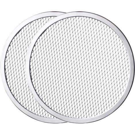 Lot De 2 Grilles à Pizza, 25 Cm, Trous, Antiadhésive, Alliage D'aluminium, Maison Restaurant (1/5)