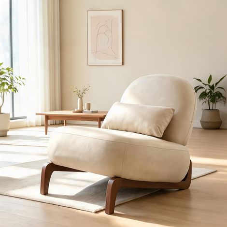 Fauteuil camel en tissu bois 86,9 x 72,1 x 69,9 cm (1/5)