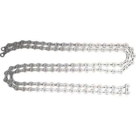 Chaîne de vélo 116 maillons plaquée nickel, compatible VTT, vélo de route et BMX, avec maillon rapide et protège-chaîne.