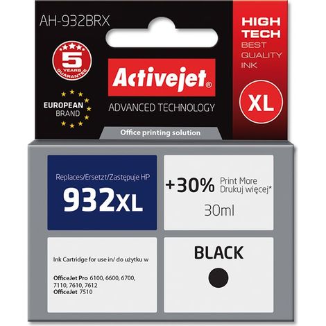 Activejet AH-932BRX - HP 932XL Tintenersatz, Schwarz, Premium