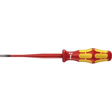 Wera 160 iS 05006441001 Tournevis VDE isole pour vis a fente avec Lame a diametre reduit 0,8 x 4 x 100 mm