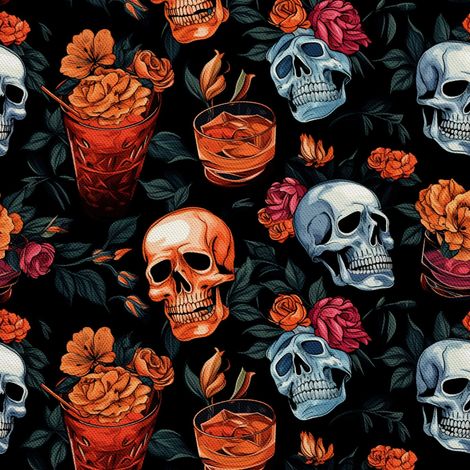 Tela decorativa para exteriores Oxford - Motivo de calavera I DX4142 (1/5)