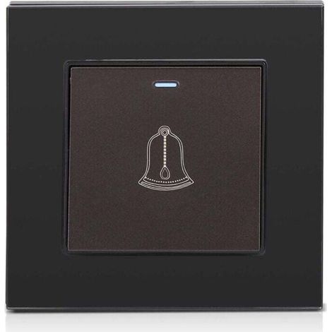 Panneau de Verre Trempé Sonnette Murale Porte Cloche Interrupteur Bouton Poussoir 220 250 V