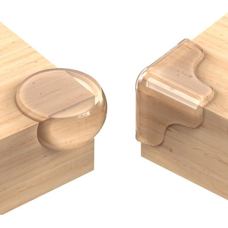 Protège Coins Table Bébé - Lot de 12 - PVC Transparent Souple - Adhésion Forte Sécurité - Maison Crèche École - Mixte Rond et T (1/5)