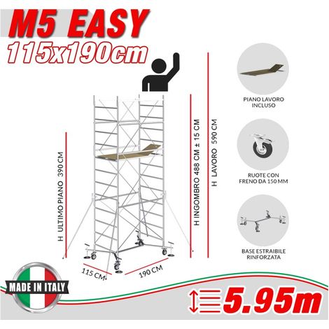 Trabattello M5 EASY Altezza lavoro 5,90 metri