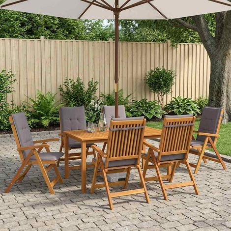 vidaXL Conjunto de Comedor de Jardín 6 plaza Natural (1/5)