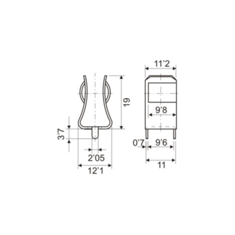 Sicherungsklammer mit Aufdruck für Sicherungen 10 x 38 mm Electro Dh 06.098 8430552002924
