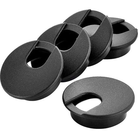 Cache-câbles noir 50 mm - Lot de 5, organisateur de câbles pour ordinateur de bureau et bureau à domicile (1/5)