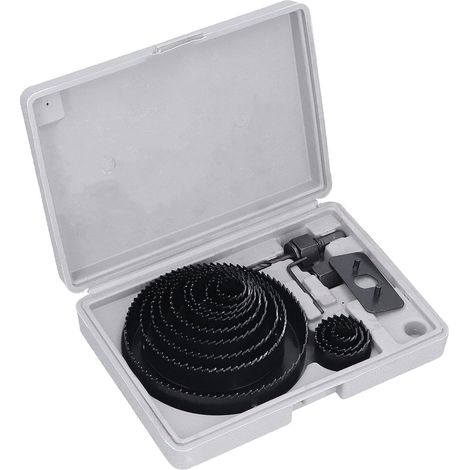 16-Piece Hole Saw Kit, Black Oxide Carbon Steel (1/5)