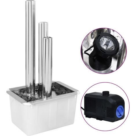 Maison Exclusive - Fontana da Giardino Argento 48x34x88 cm in Acciaio Inox (1/5)