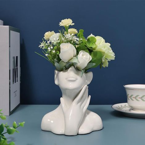 Vase Céramique Forme Corps Humain - Décoration Intérieure - Pour Plantes Grasses et Hydroponie - Lot de 1 (1/5)