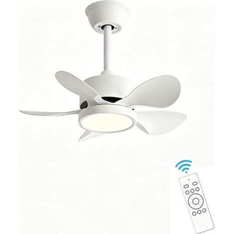 Ventilateur de Plafond LED 56 cm Style Vintage avec Télécommande, 5 Pales, Éclairage 3 Températures de Couleur, 6 Vitesses, Ventilateur Plafonnier pour Salon, Chambre et Salle à Manger (1/4)
