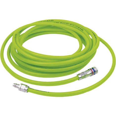 Jeu de tuyaux en PU High Vis CEJN avec raccord de sécurité en acier eSafe⌀ 8x12 mm, longueur de tuyau utile : 5 m
