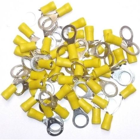 Conectores eléctricos de ojal amarillo de 10 pines, bolsa de 50 conectores.