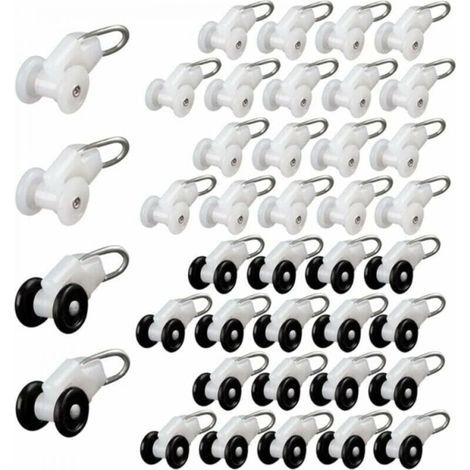 Serbia – Rouleaux de rail de rideau 40 pièces – Roues de poulie en métal pour rideaux coulissants – Compatible avec la plupart des rails de rideau (1/5)