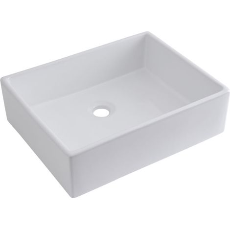 Hudson Reed – Vasque à poser rectangulaire 49 x 39cm – Céramique blanche – Sans trop-plein – Pour robinetterie murale ou sur plan – Garantie 20 ans