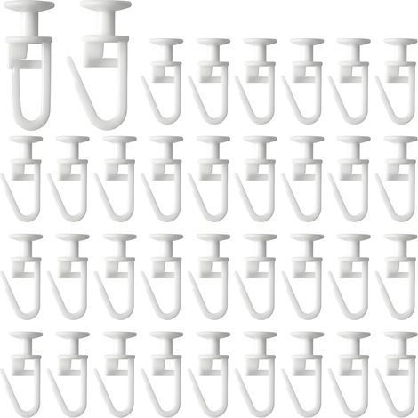 100 Pcs Coulissant Crochet de Rideau Rail Glisseur en Plastique, Crochets Coulissants Adapté aux Rideaux Glissants et Rideau de Douche, Compatible Tous Rails Métal et Plastique (1/5)