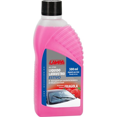 Liquido lavavetro estivo profumato, pronto all'uso - Fragola - 500 ml
