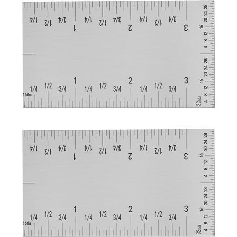 Stück 9 cm Taschenlineal, quadratisches Edelstahllineal mit matter Oberfläche, Präzisionsmesswerkzeug für die Holzbearbeitung mit Graduierung und 4 Kanten für optimale Ablesbarkeit (1/5)