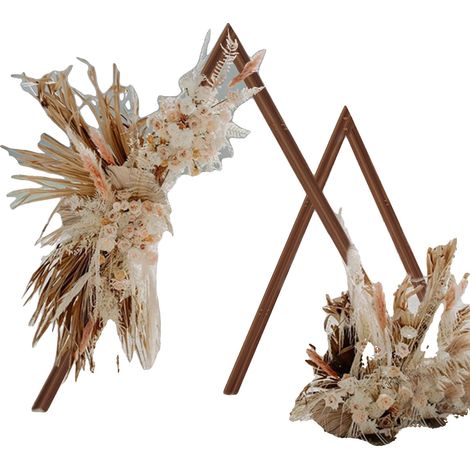 Conjunto de arco de boda, madera de pino duradera, fácil de montar, marrón, L (1/2)