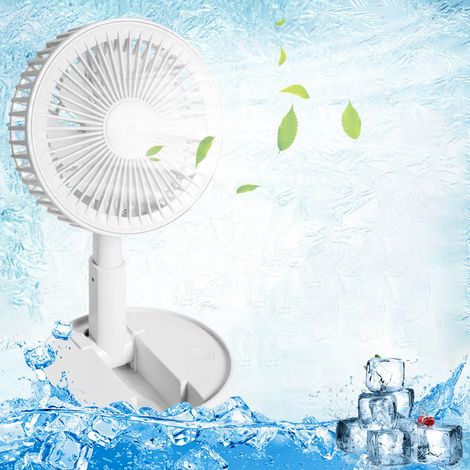 Ventilateur Oscillant Portable - Batterie Rechargeable - Réglable en Hauteur 7 à 20 cm - Inclinable 180° - Pour Bureau Chambre Bureau Extérieur - 1 Pièce (1/5)
