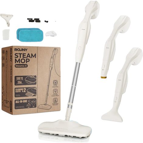 Mopa de vapor, limpieza a alta presión, versatilidad portátil, BLANCO (1/2)