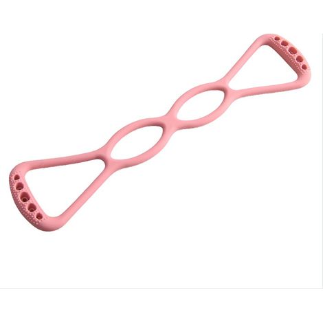 Sangle de traction en forme de 8 pour le yoga et les étirements, en silicone, bande élastique pour tout le corps, les épaules, le dos et le renforcement musculaire, rose (1/3)
