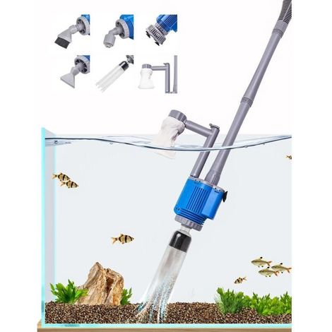 Nettoyeur électrique pour Aquarium, avec changeur d'eau Laveur de Sable Nettoyage des débris Filtre à Eau Douche à Eau débit d'eau 6 en 1 Kit de Nettoyage de Gravier Multifonction (Electric cleaner)