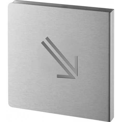 Pittogramma freccia 45° in basso a destra in acciaio inox spazzolato 120 x 120 mm – THIRARD (1/2)