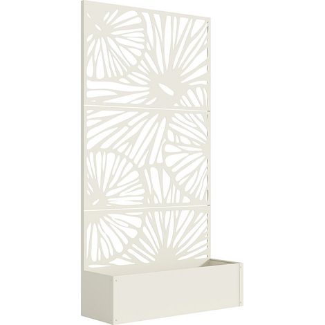 Fioriera da appoggio con griglia a motivo L92 x P32.5 x H173 cm Bianco - ENATAS (1/3)
