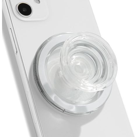 Compatible con MagSafe: diseño auténtico, translúcido y magnético soporte y agarre plegables para smartphone y tablet (transparente). (1/3)