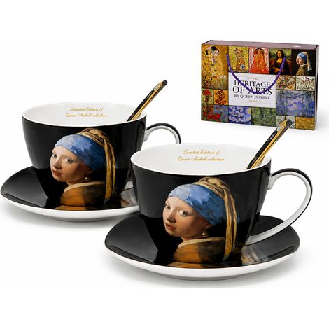 Porzellantassen-Set, 2 x 250 ml, Vermeer-Motiv „Mädchen mit Perlenohrring“, als Geschenk (1/5)