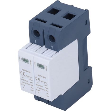 Parafoudre 40kA 2P 275V AC Protection contre Surtensions Disjoncteur Paratonnerre Équipement de Protection (1/5)